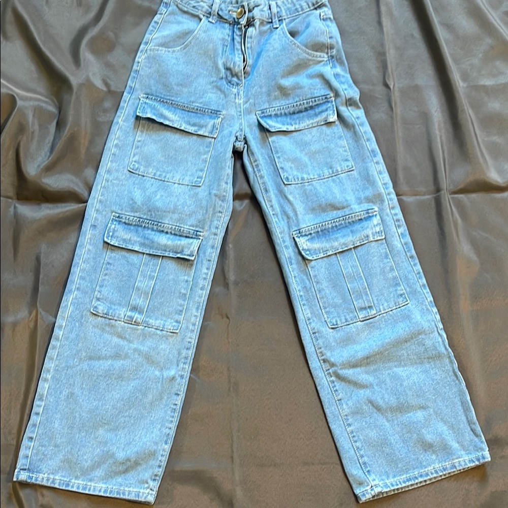 Denim Cargo Jeans
